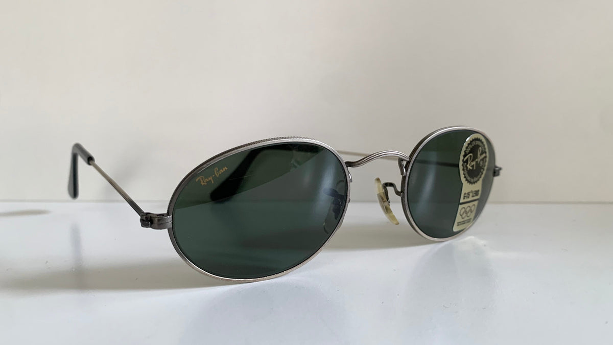 Ray Ban B&L USA vintage sunglasses - W1283 Antique Collection silver oval frame NOS