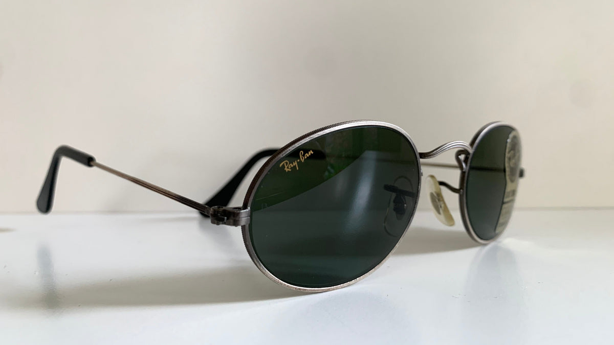 Ray Ban B&L USA vintage sunglasses - W1283 Antique Collection silver oval frame NOS