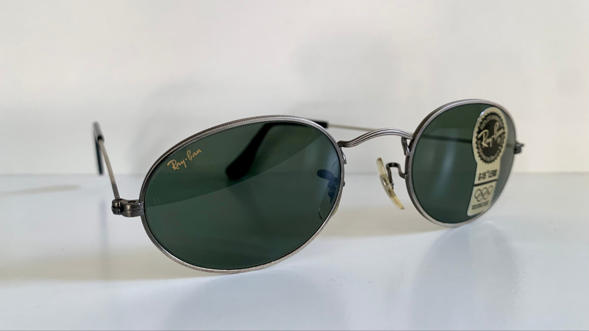 Ray Ban B&L USA vintage sunglasses - W1283 Antique Collection silver oval frame NOS