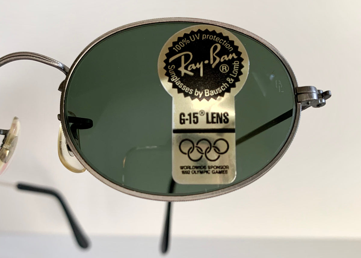 Ray Ban B&L USA vintage sunglasses - W1283 Antique Collection silver oval frame NOS