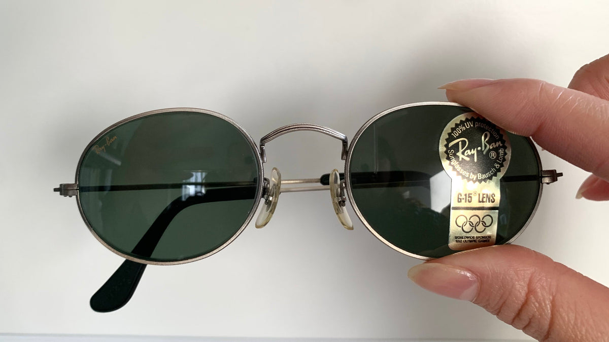 Ray Ban B&L USA vintage sunglasses - W1283 Antique Collection silver oval frame NOS