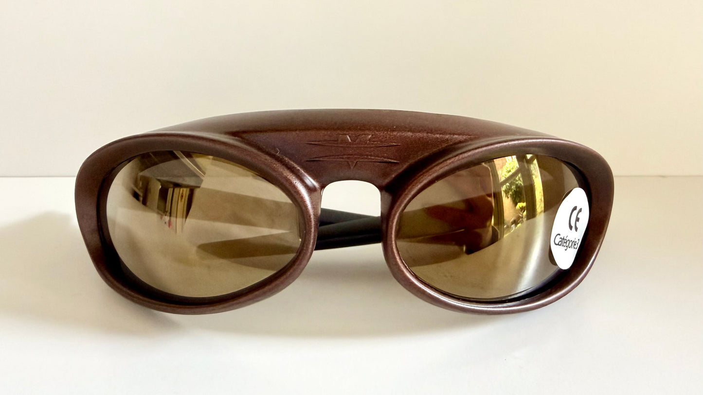 Vintage Vuarnet Extreme HERMIDAS 00s sunglasses - wrap mirrored frames made in France