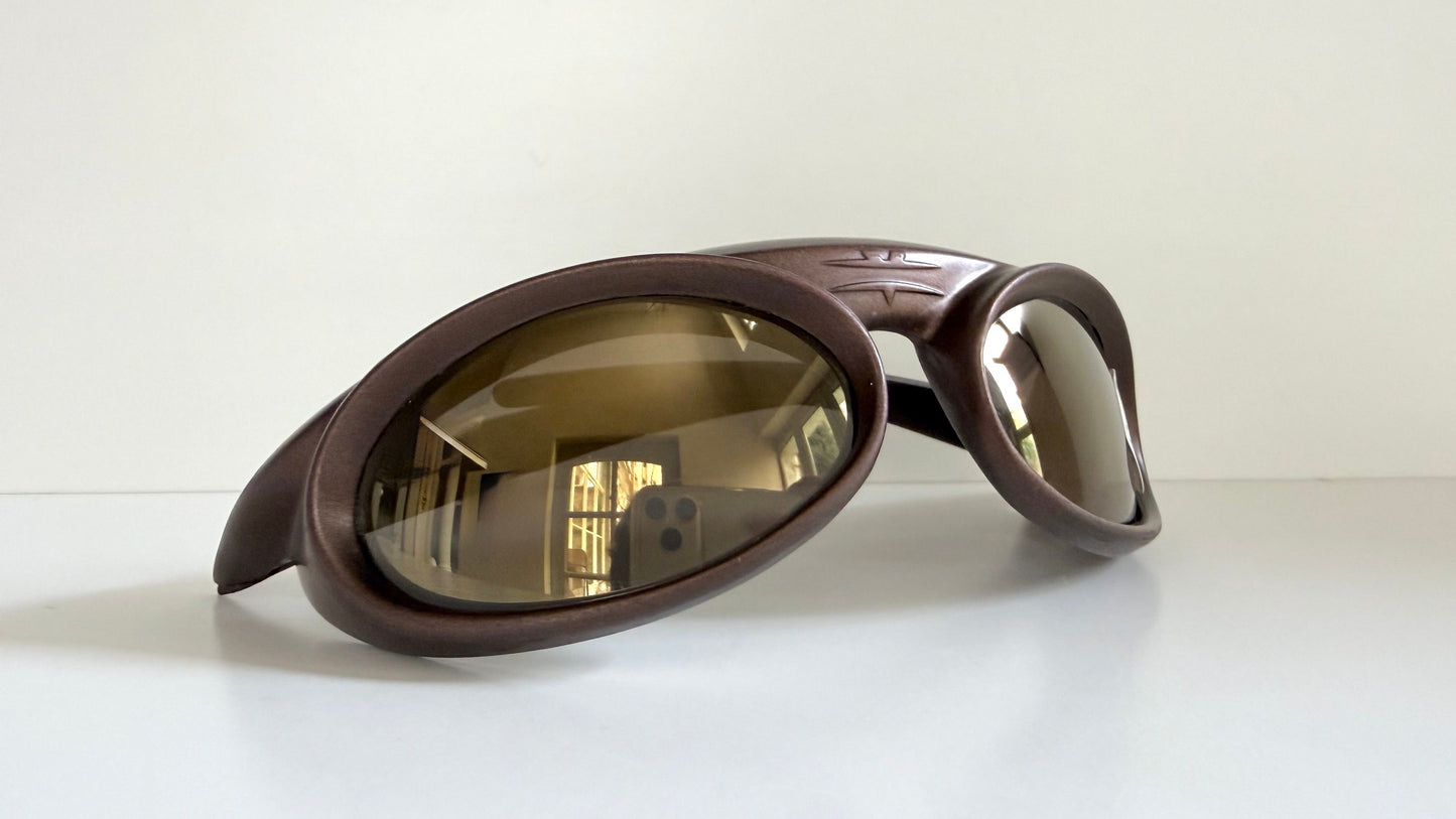 Vintage Vuarnet Extreme HERMIDAS 00s sunglasses - wrap mirrored frames made in France