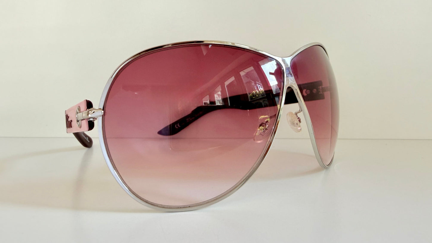 Christian Dior Vintage Sunglasses - Dior Logo 1 XL pink and silver frames