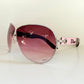 Christian Dior Vintage Sunglasses - Dior Logo 1 XL pink and silver frames