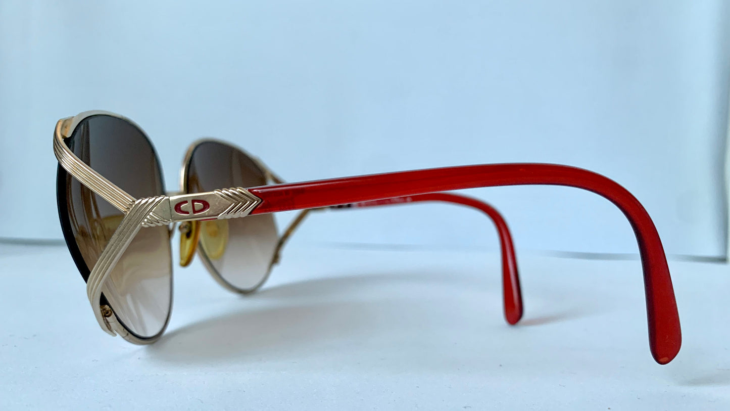 Christian Dior XXL vintage sunglasses - 2250 red 80s frames