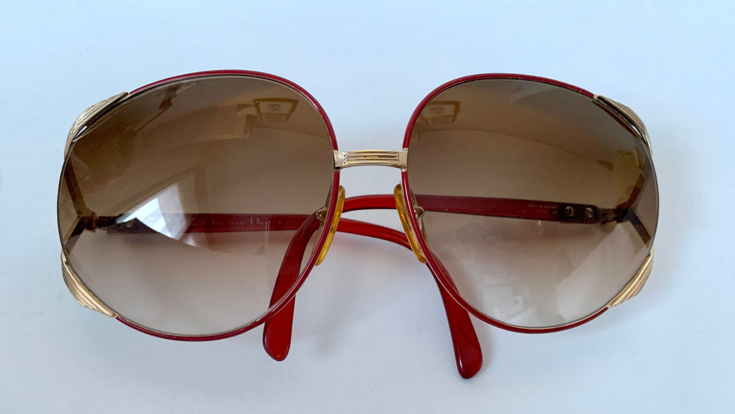 Christian Dior XXL vintage sunglasses - 2250 red 80s frames