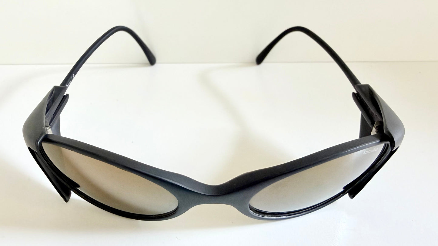 Vintage Bollé 90s sunglasses - wrap golden mirrored frames made in France