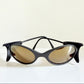 Vintage Bollé 90s sunglasses - wrap golden mirrored frames made in France