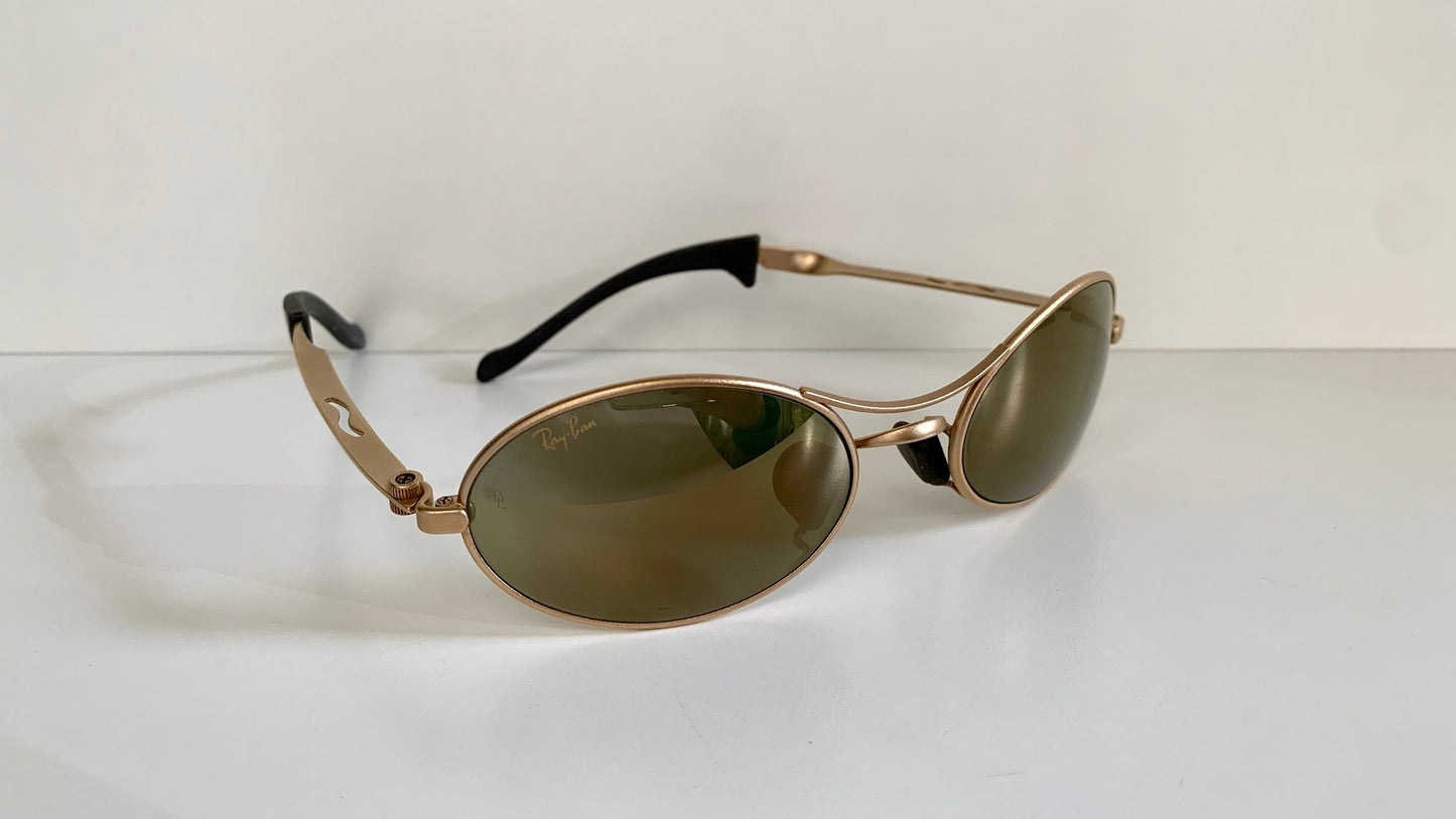 Ray Ban B&L USA vintage sunglasses - rare W2307 Orbs Ellipse golden mirrored frame
