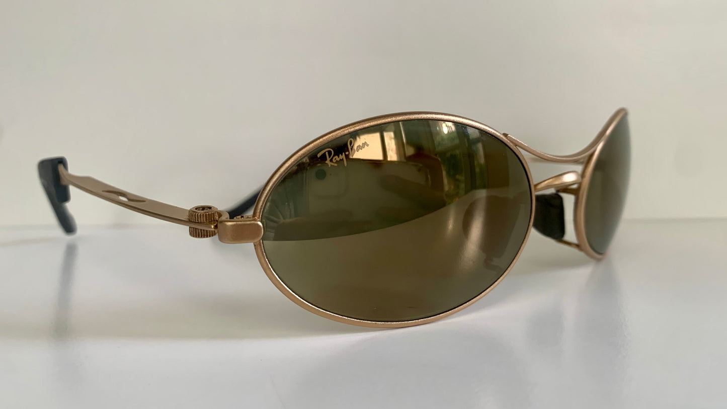 Ray Ban B&L USA vintage sunglasses - rare W2307 Orbs Ellipse golden mirrored frame