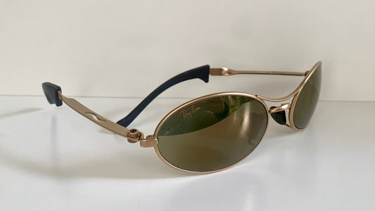 Ray Ban B&L USA vintage sunglasses - rare W2307 Orbs Ellipse golden mirrored frame