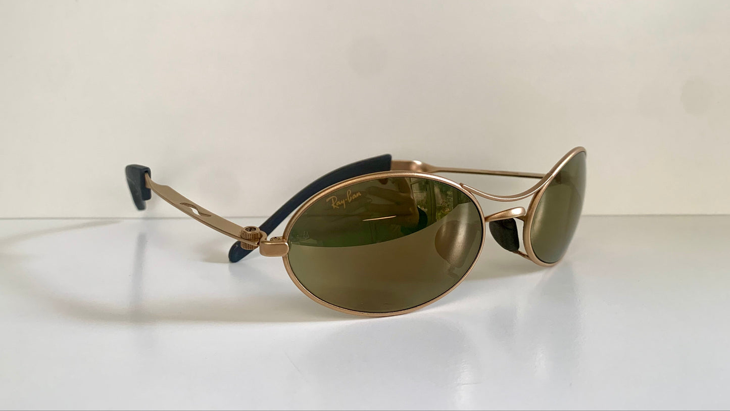 Ray Ban B&L USA vintage sunglasses - rare W2307 Orbs Ellipse golden mirrored frame