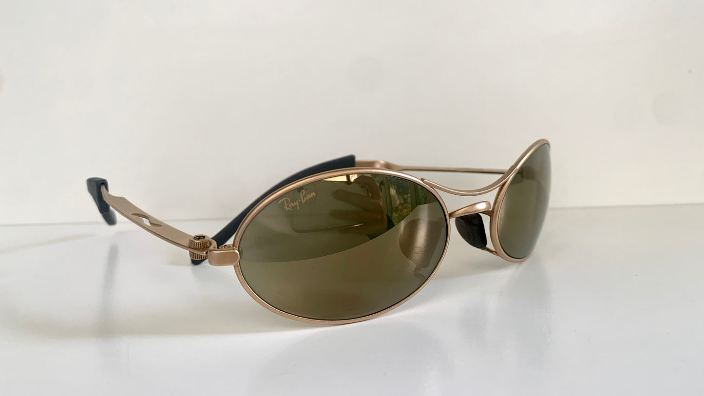 Ray Ban B&L USA vintage sunglasses - rare W2307 Orbs Ellipse golden mirrored frame