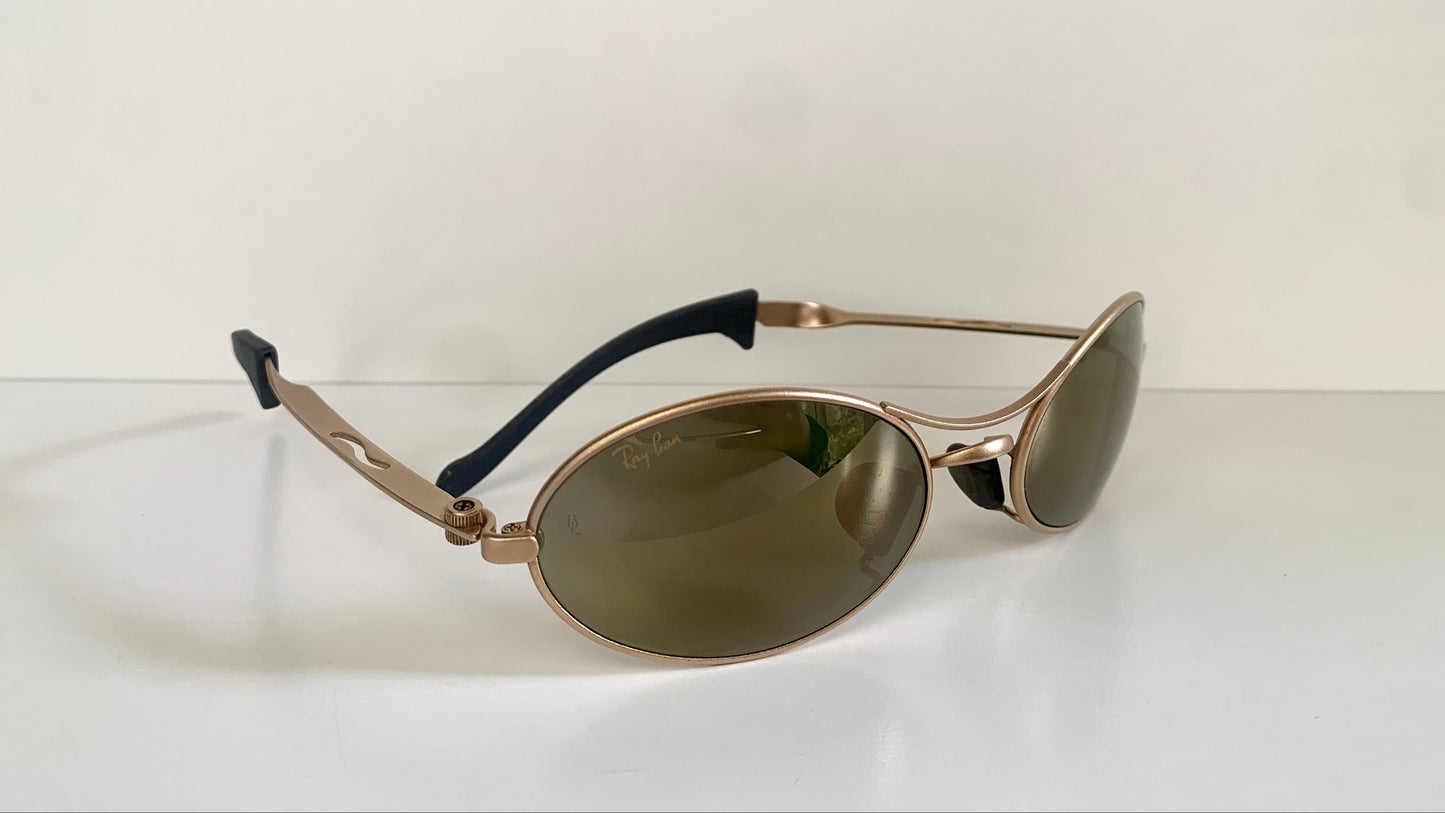 Ray Ban B&L USA vintage sunglasses - rare W2307 Orbs Ellipse golden mirrored frame