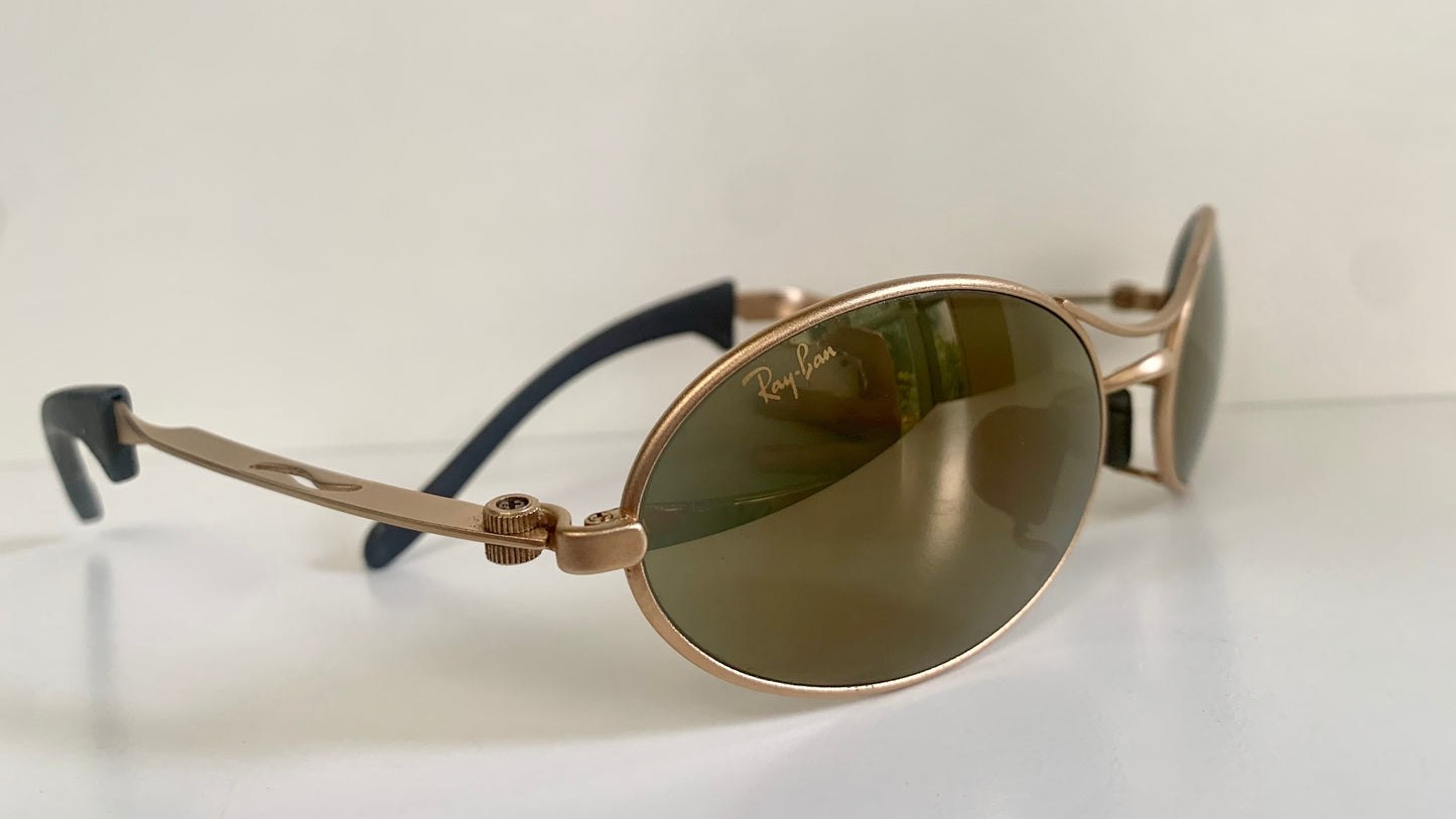 Ray Ban B&L USA vintage sunglasses - rare W2307 Orbs Ellipse golden mirrored frame