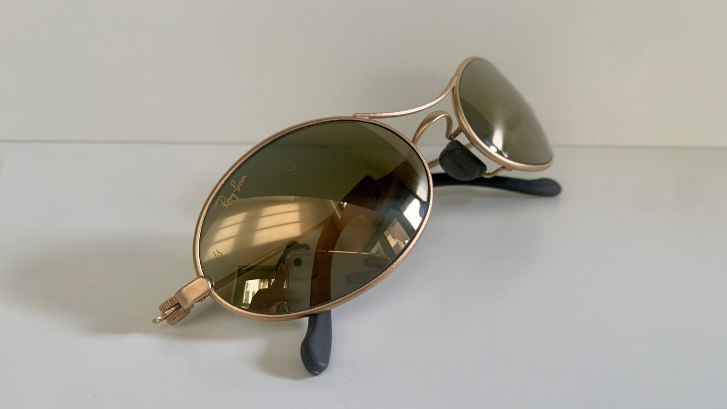 Ray Ban B&L USA vintage sunglasses - rare W2307 Orbs Ellipse golden mirrored frame