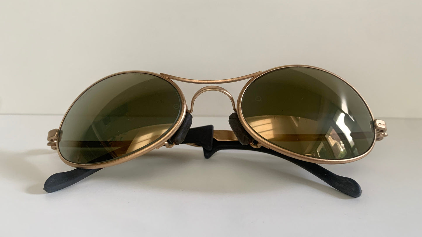 Ray Ban B&L USA vintage sunglasses - rare W2307 Orbs Ellipse golden mirrored frame