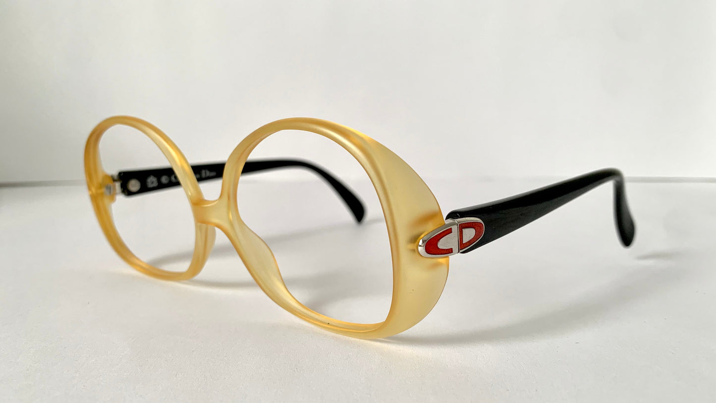 Christian Dior 80s vintage glasses - yellow and black frame