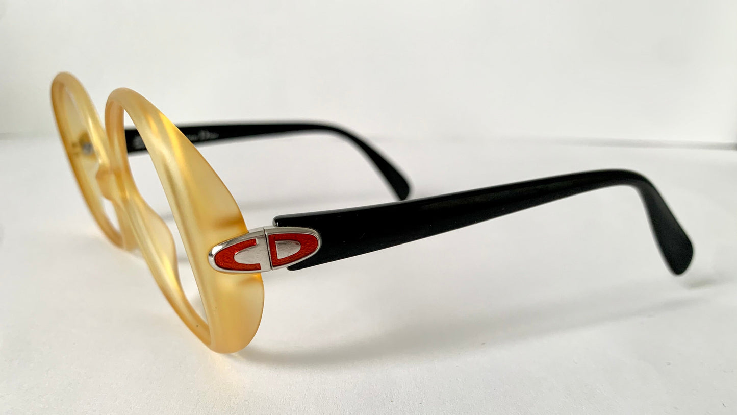 Christian Dior 80s vintage glasses - yellow and black frame