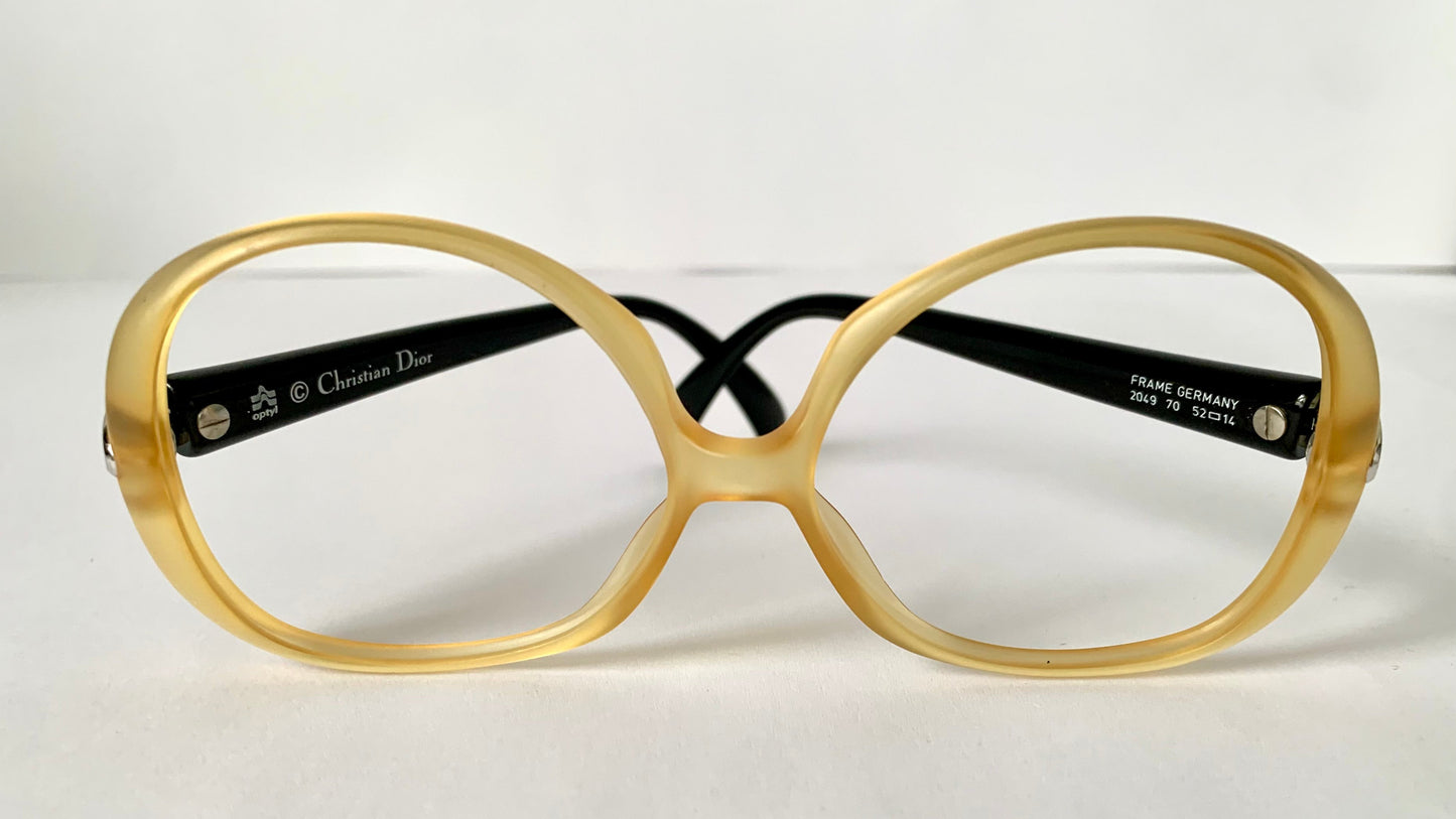 Christian Dior 80s vintage glasses - yellow and black frame