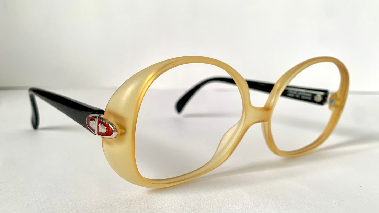 Christian Dior 80s vintage glasses - yellow and black frame