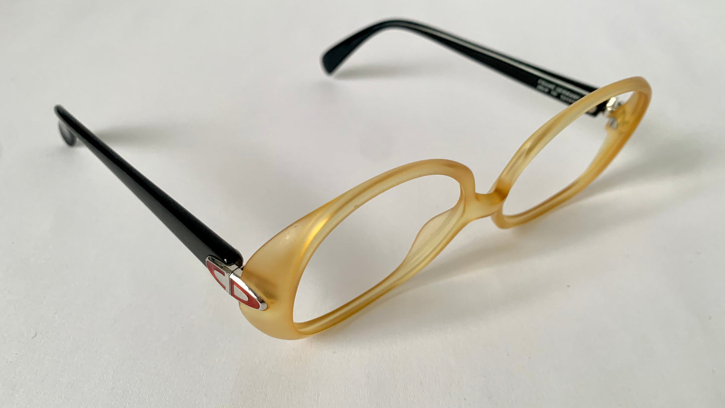 Christian Dior 80s vintage glasses - yellow and black frame