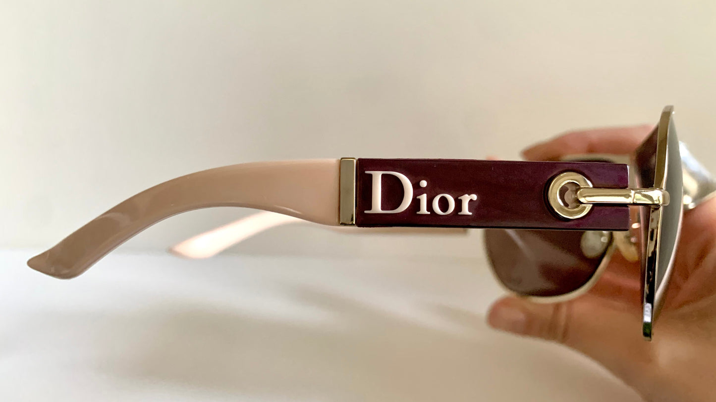 Christian Dior Vintage Sunglasses - NOS Dior Logo 2 silver and orange XL frames