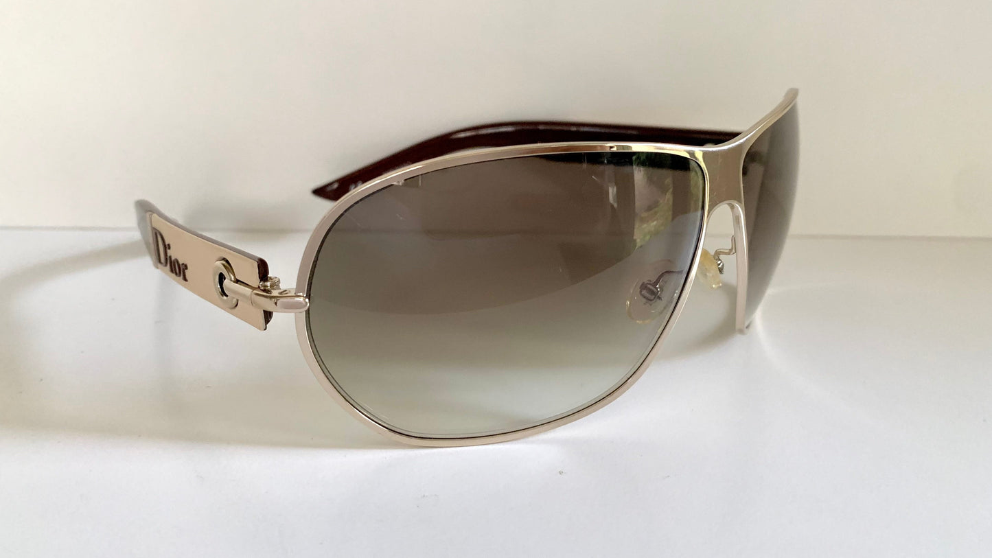 Christian Dior Vintage Sunglasses - Dior Logo 2 silver and white XL frames
