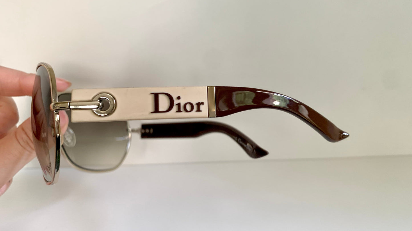 Christian Dior Vintage Sunglasses - Dior Logo 2 silver and white XL frames