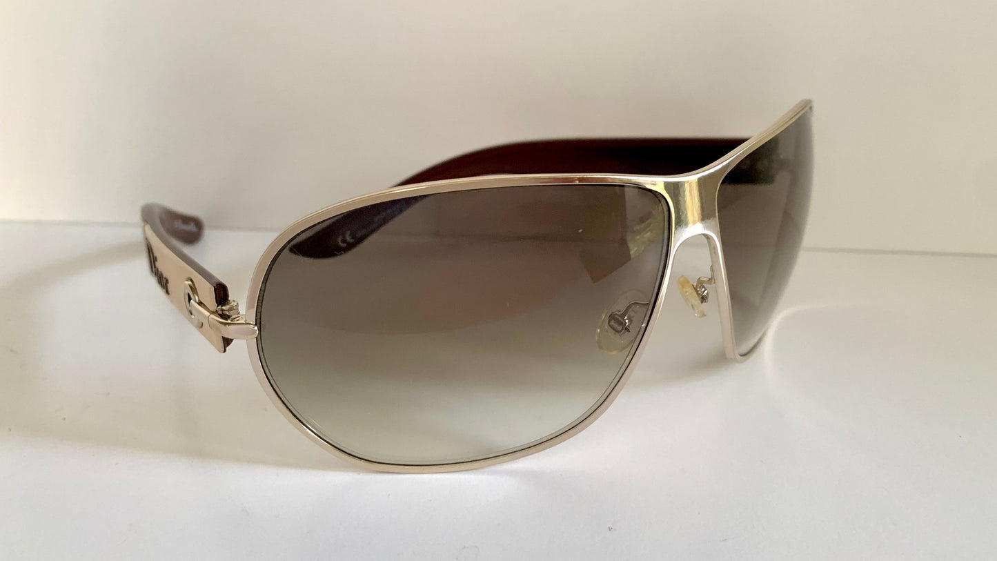 Christian Dior Vintage Sunglasses - Dior Logo 2 silver and white XL frames