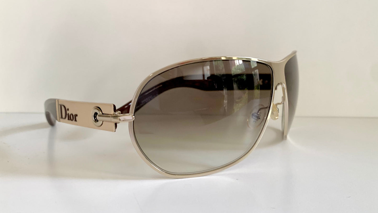 Christian Dior Vintage Sunglasses - Dior Logo 2 silver and white XL frames