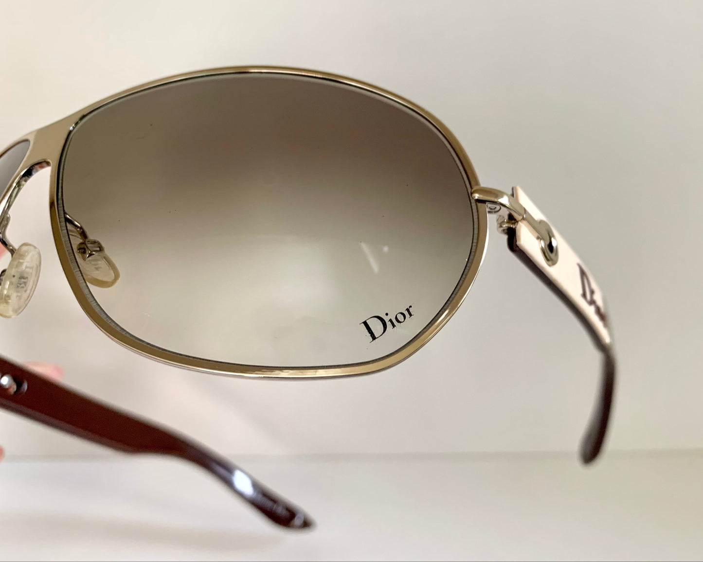 Christian Dior Vintage Sunglasses - Dior Logo 2 silver and white XL frames