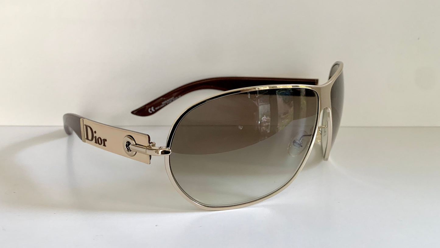 Christian Dior Vintage Sunglasses - Dior Logo 2 silver and white XL frames