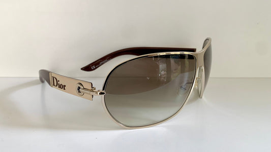 Christian Dior Vintage Sunglasses - Dior Logo 2 silver and white XL frames