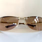 Christian Dior Vintage Sunglasses - Y2K Adiorable rose gold wrap rimless frames