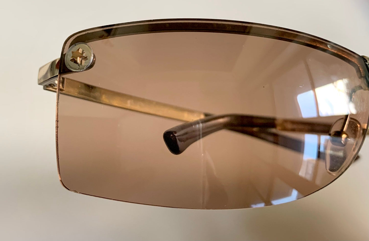 Christian Dior Vintage Sunglasses - Y2K Adiorable rose gold wrap rimless frames