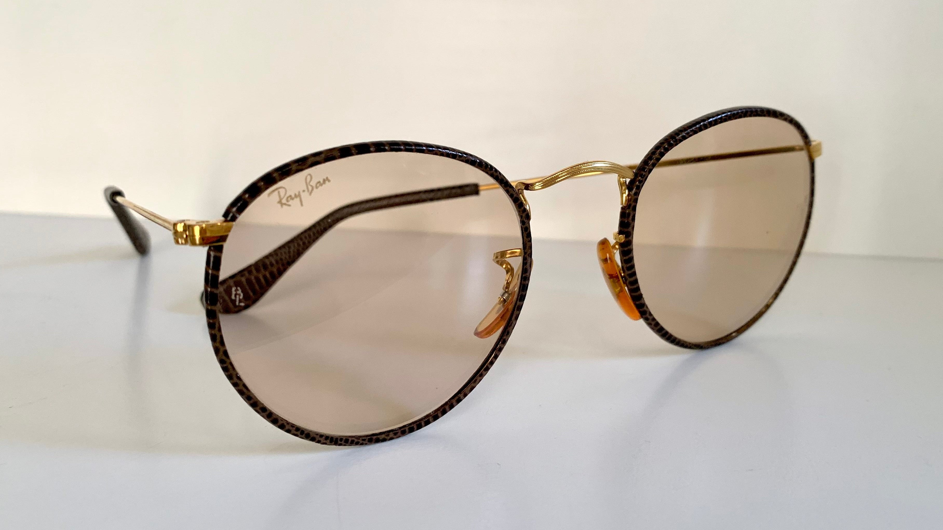 Ray Ban B&L USA Leathers Rounds changeables vintage sunglasses