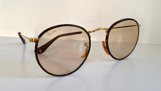 Ray Ban B&L USA Leathers Rounds changeables vintage sunglasses
