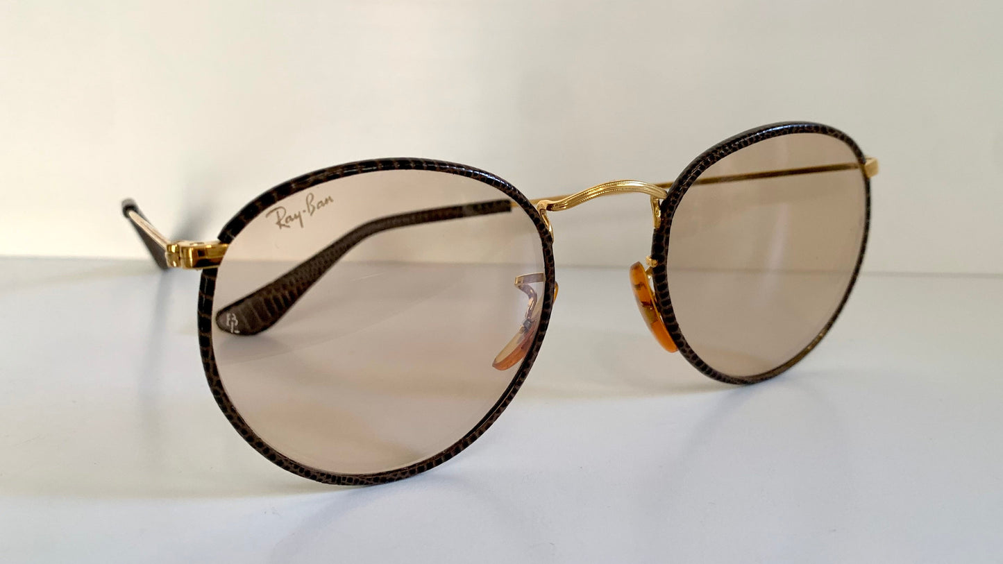 Ray Ban B&L USA Leathers Rounds changeables vintage sunglasses