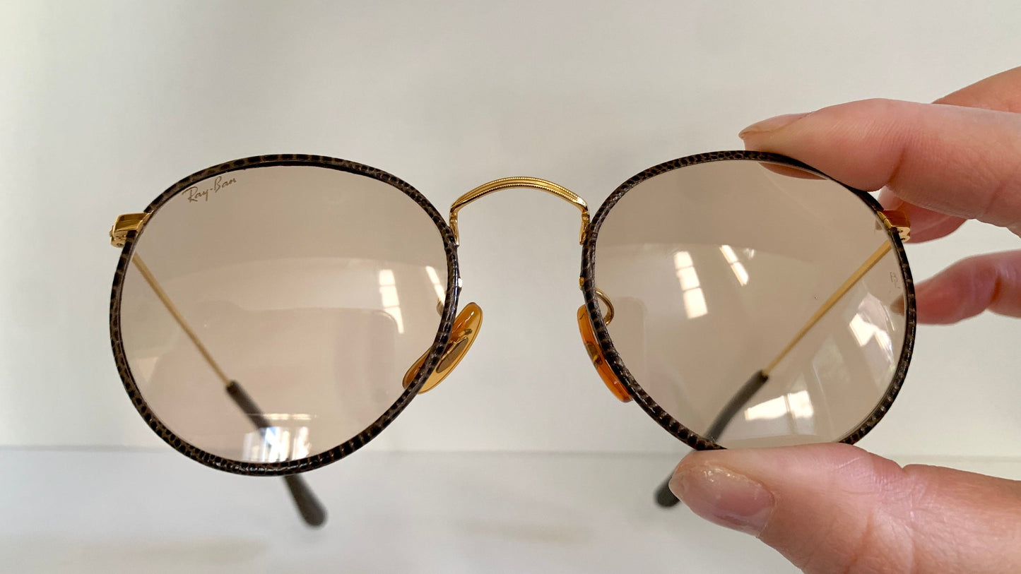 Ray Ban B&L USA Leathers Rounds changeables vintage sunglasses