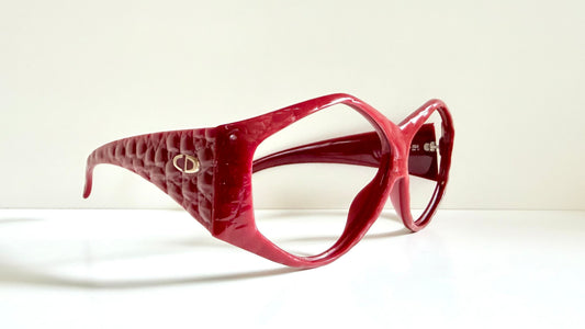 Christian Dior 80s vintage glasses - XL dark red oversized frames