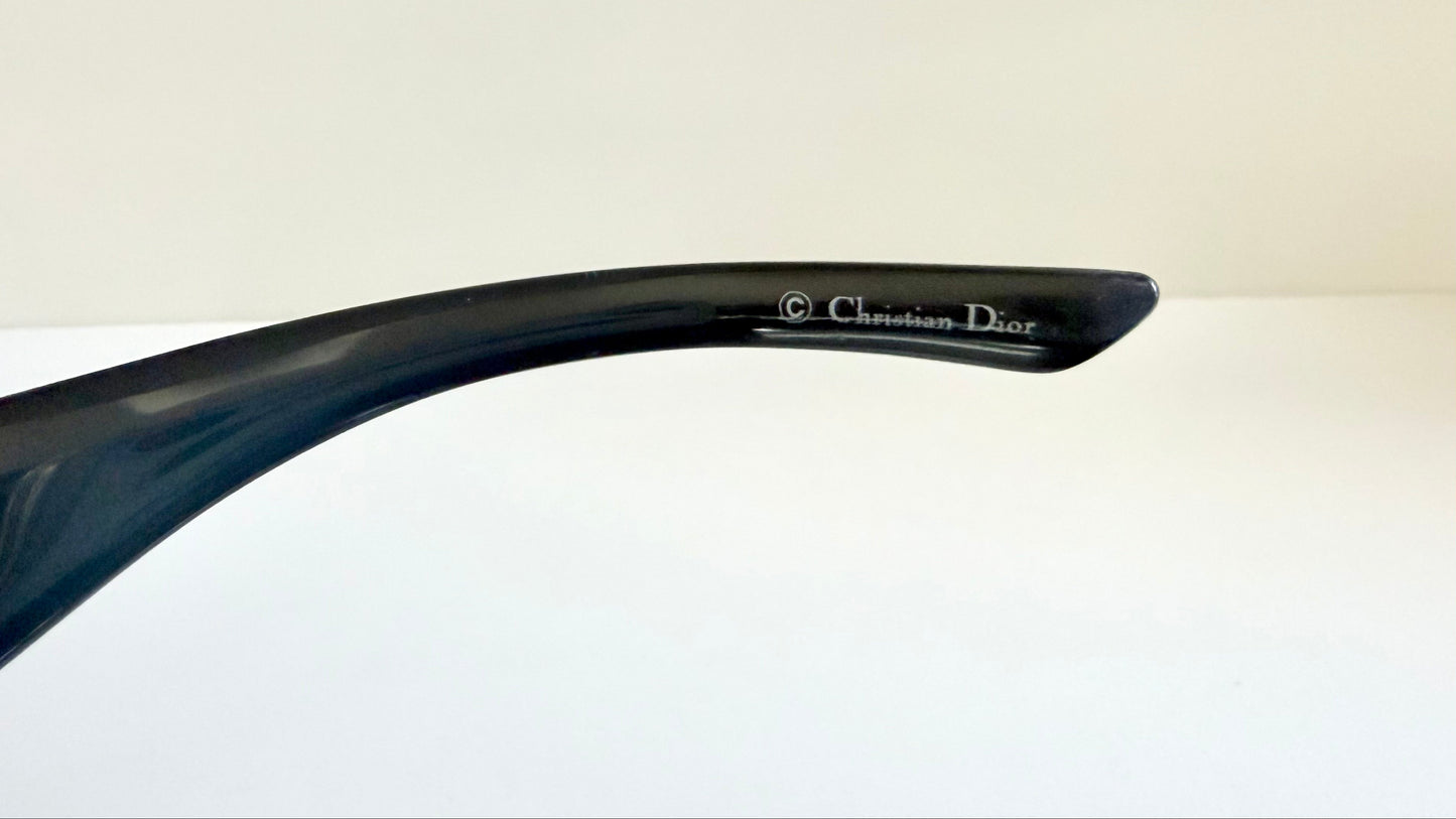 Vintage Y2K rare Dior Limited Sunglasses - Dark green frame with crystal