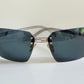 Fendi Y2K 00s vintage sunglasses - rimless blue frame with logos
