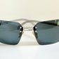 Fendi Y2K 00s vintage sunglasses - rimless blue frame with logos
