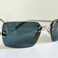 Fendi Y2K 00s vintage sunglasses - rimless blue frame with logos