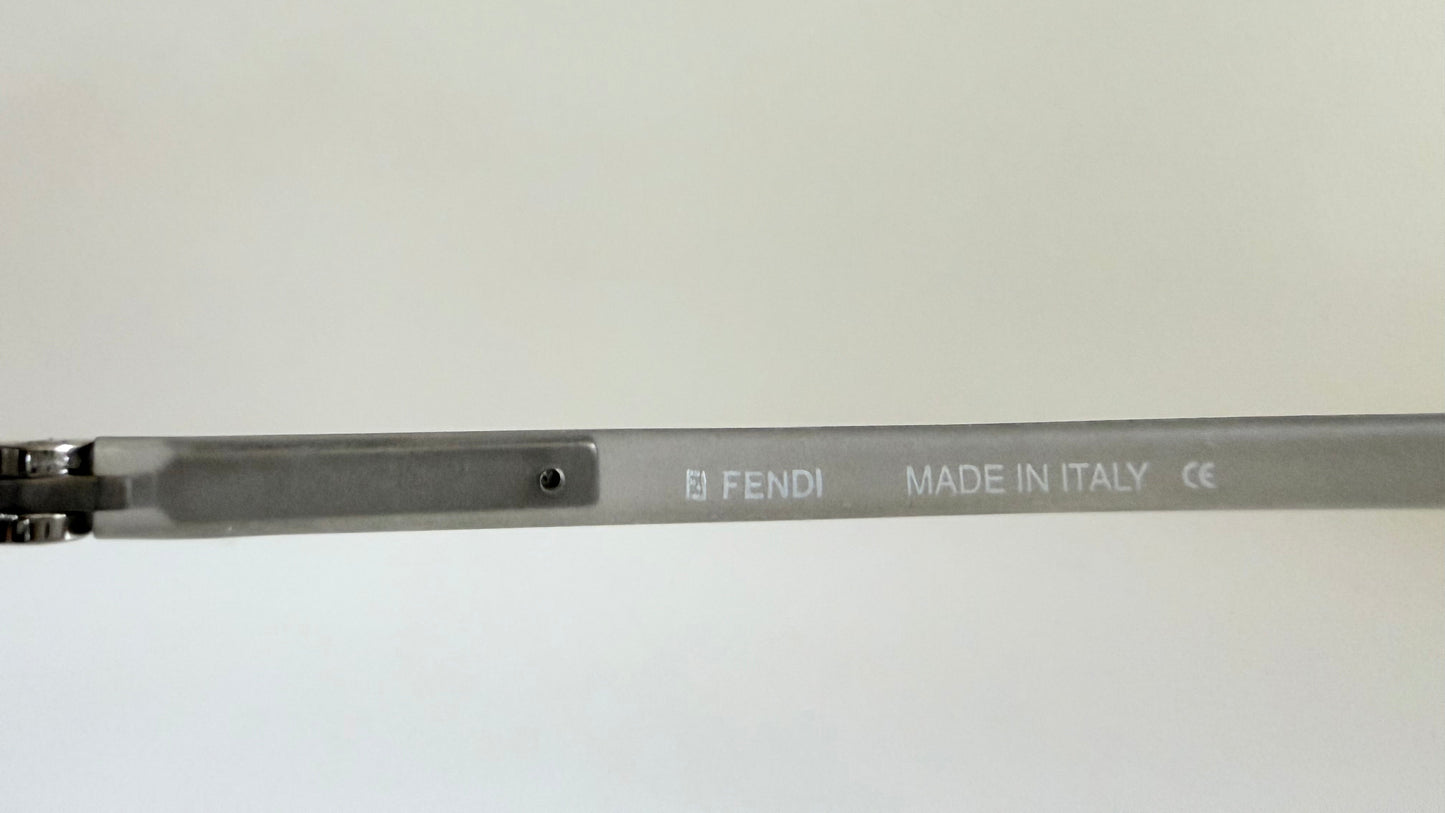 Fendi Y2K 00s vintage sunglasses - rimless blue frame with logos