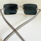 Fendi Y2K 00s vintage sunglasses - rimless blue frame with logos
