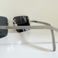 Fendi Y2K 00s vintage sunglasses - rimless blue frame with logos