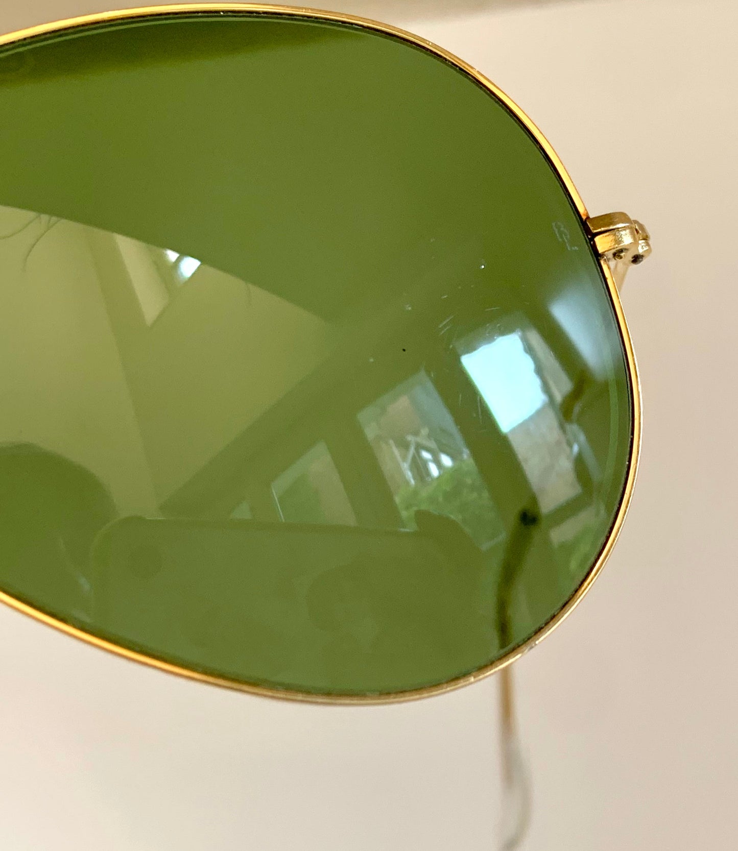 Ray Ban B&L USA vintage sunglasses - Aviator 62mm green and golden frames